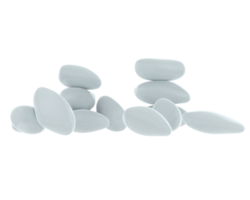 Beach stones isolated on background. 3d rendering - illustration png