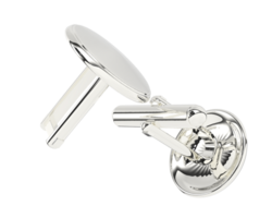 Cufflinks isolated on background. 3d rendering - illustration png
