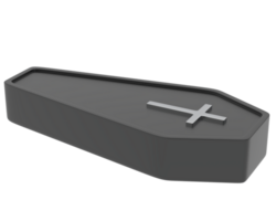 Coffin isolated on background. 3d rendering - illustration png