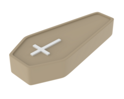 Coffin isolated on background. 3d rendering - illustration png