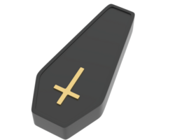 Coffin isolated on background. 3d rendering - illustration png