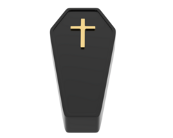 Coffin isolated on background. 3d rendering - illustration png
