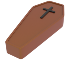 Coffin isolated on background. 3d rendering - illustration png