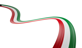 3d Flag Of Kuwait Country, 3d Wavy Shiny Ribbon, 3d illustration png