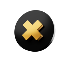 Mathematical gold Multiple symbols 3d style. Isolated objects 3d illustration png