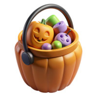 Halloween Bucket 3d Image png