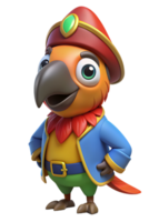 Pirate Parrot 3d Render png