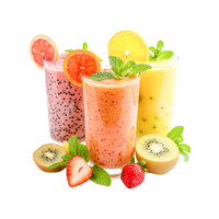 Refreshing tropical smoothie featuring a mix of vibrant fruits for a nutritious and vitamin-rich drink png