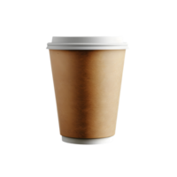 Brown paper coffee cup on transparent background. Generative by AI png