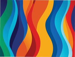 Colorful abstract background with a modern wavy stripe pattern vector