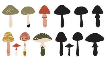 Simple abstract mushrooms illustration isolated on white background vector