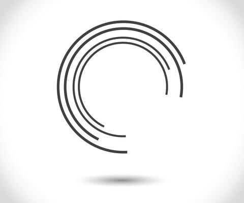 Abstract Lines in Circle Form, Design element, Geometric shape, Striped border frame for image, Technology round Logo, Spiral Illustration