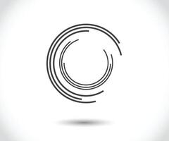Abstract Lines in Circle Form, Design element, Geometric shape, Striped border frame for image, Technology round Logo, Spiral Illustration vector