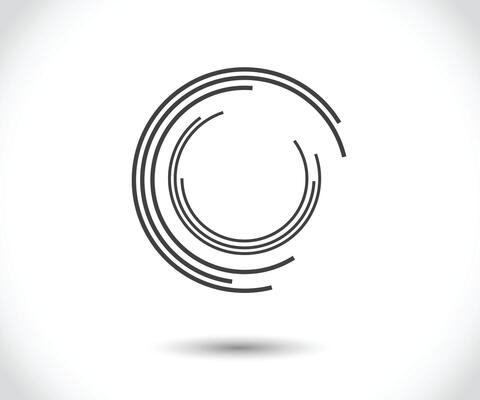 Abstract Lines in Circle Form, Design element, Geometric shape, Striped border frame for image, Technology round Logo, Spiral Illustration
