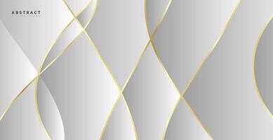 Abstract background with gold waves. Luxury paper cut background, golden pattern, halftone gradients, cover template, geometric shapes, modern minimal banner. 3d illustration. vector