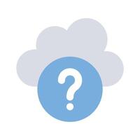 Question mark with cloud, concept icon of cloud help, faq vector