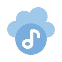 Creatively designed icon of cloud music, ready to use in websites and mobile apps vector