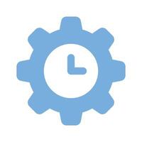 Clock with gear showing concept of time management, high quality graphics vector