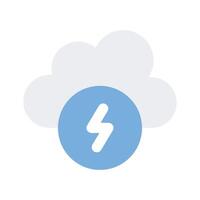 Lightning bolt with cloud, icon of weather thunderstorm in modern style vector