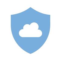 Secure cloud, cloud protection, cloud security icon design vector