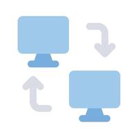 Computer data transfer icon in modern style vector