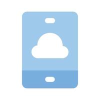 Cloud computing, mobile with cloud, icon of mobile cloud vector