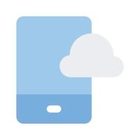 Cloud computing, mobile with cloud, icon of mobile cloud vector