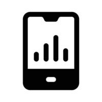 Data chart inside mobile showing of mobile data analysis in trendy style vector