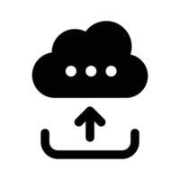 Cloud uploading, cloud with upward arrow, concept of cloud upload vector