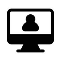 Person inside monitor, concept icon of online user vector