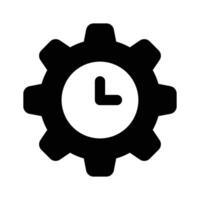 Clock with gear showing concept of time management, high quality graphics vector