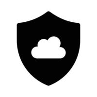 Secure cloud, cloud protection, cloud security icon design vector
