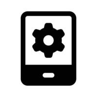 Gear inside mobile, concept icon of mobile setting vector