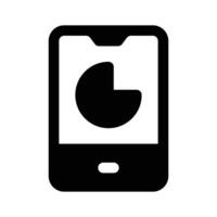 Data chart inside mobile showing of mobile data analysis in trendy style vector