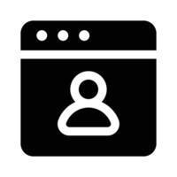 Person inside webpage showing concept icon of web user vector