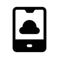 Cloud computing, mobile with cloud, icon of mobile cloud vector