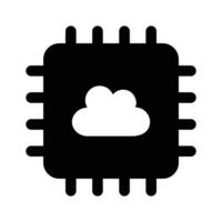 Cloud on processor, icon of cloud processor in trendy style vector