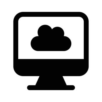 obtener esta increíble icono de nube informática en de moda estilo vector