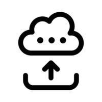 Cloud uploading, cloud with upward arrow, concept of cloud upload vector