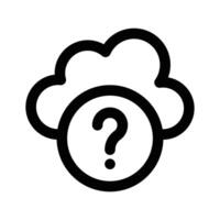 Question mark with cloud, concept icon of cloud help, faq vector