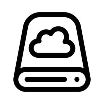base de datos con nube representando de nube almacenamiento vector