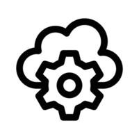 Gear with cloud showing icon of cloud setting, cloud management vector