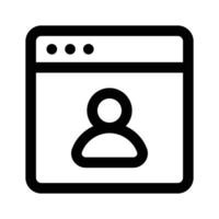 Person inside webpage showing concept icon of web user vector