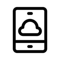 Cloud computing, mobile with cloud, icon of mobile cloud vector