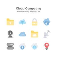 Pack of cloud computing icons, ready to use vectors