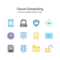 Well designed creative icons of cloud computing in modern style vector