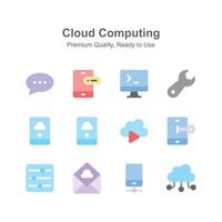 Grab this visually perfect cloud computing icons set vector