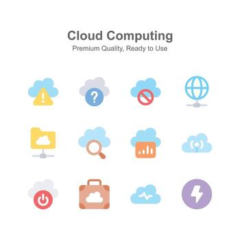 Pack of cloud computing icons, ready for premium use vector