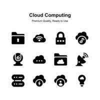 Pack of cloud computing icons, ready to use vectors