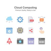 Get your hands on this creatively crafted cloud computing icons vector